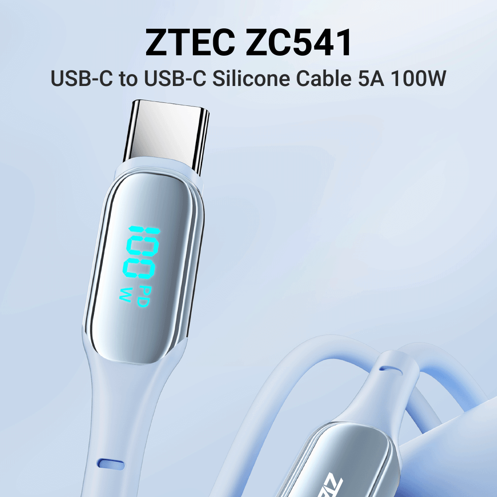 สายชาร์จเร็วซิลิโคน ZTEC รุ่น ZC541 27W ยาว 1.5 เมตร สีฟ้า (รองรับชาร์จเร็ว PD)_2